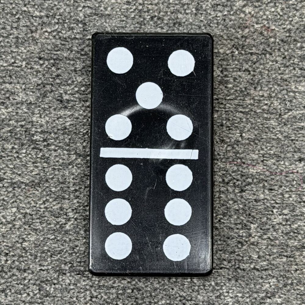 Vintage Domino Fridge Magnet Black White Tile Game Piece Replacement